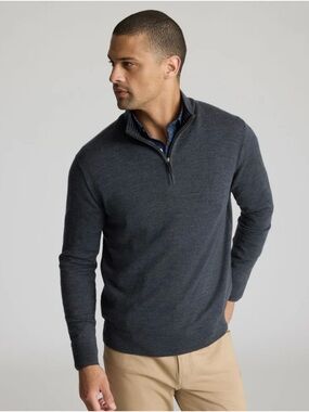 Untuckit Belguardo Merino Wool Quarter Zip Sweater
